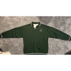 BAC Premier Rugby Polo Green Collared XL Long Sleeve Big Cedar Vintage